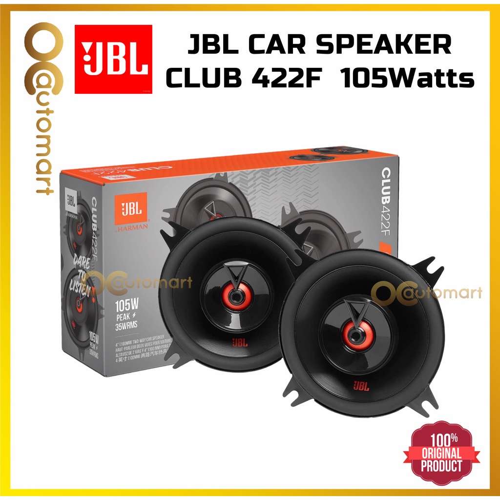 JBL Club 422F 4 Inch 2 Way Coaxial Car Speaker 105Watts Spk Spiker