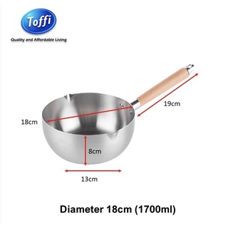 Great Zone :: Cooking Pots :: TOFFI STAINLESS STEEL BOTTOM DEEP SAUCEPAN  WITH LID 20CM C8620