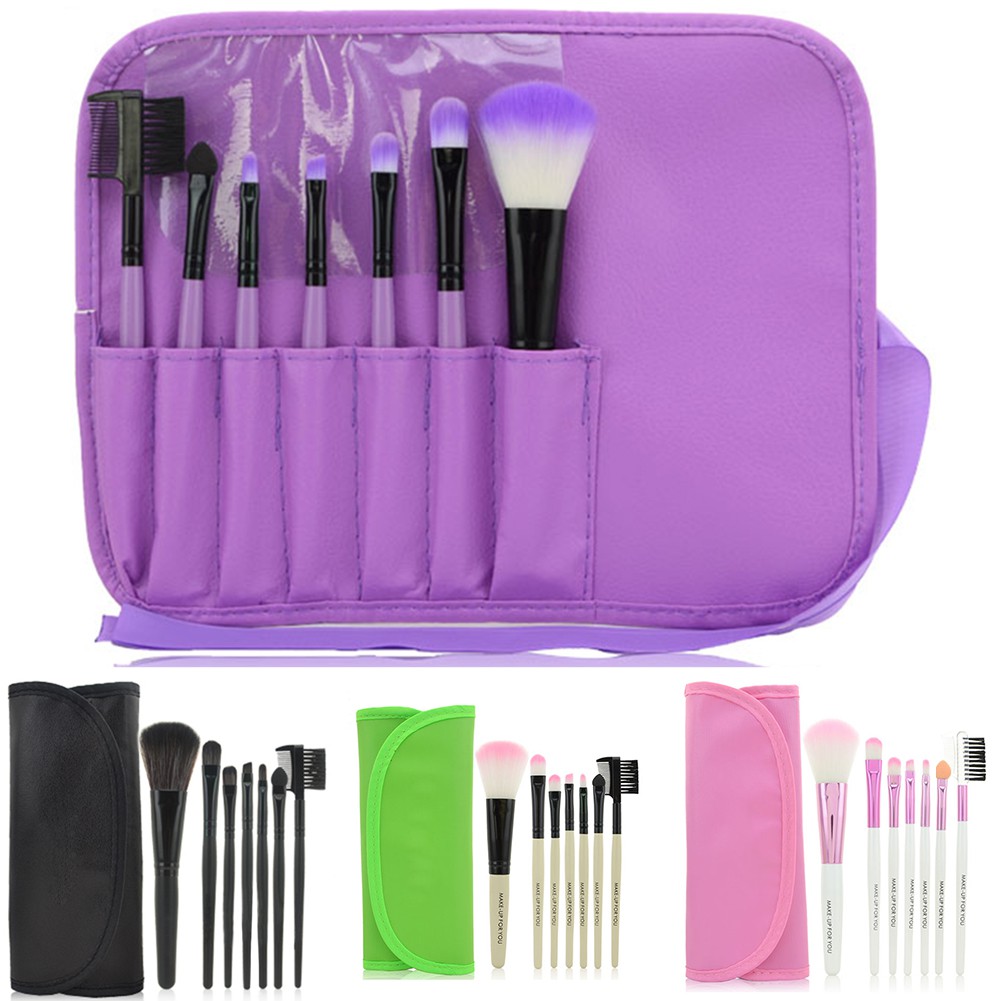 7pcs Makeup Brushes Set Powder Foundation Eye Lip Brush Tool with Bag