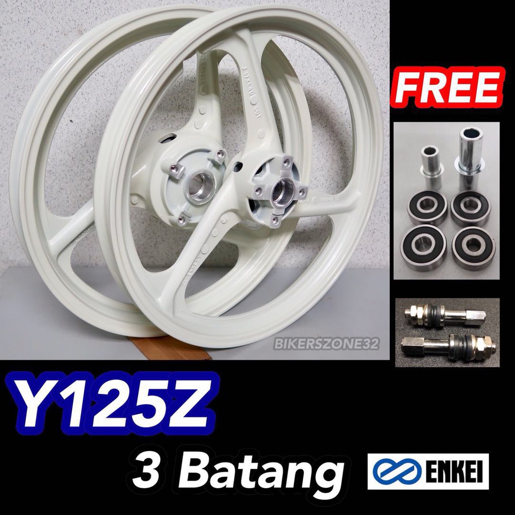 Y125ZR / Y125Z / 125Z 3 Batang Enkei Fullchop Sport Rim (White / Orange ...