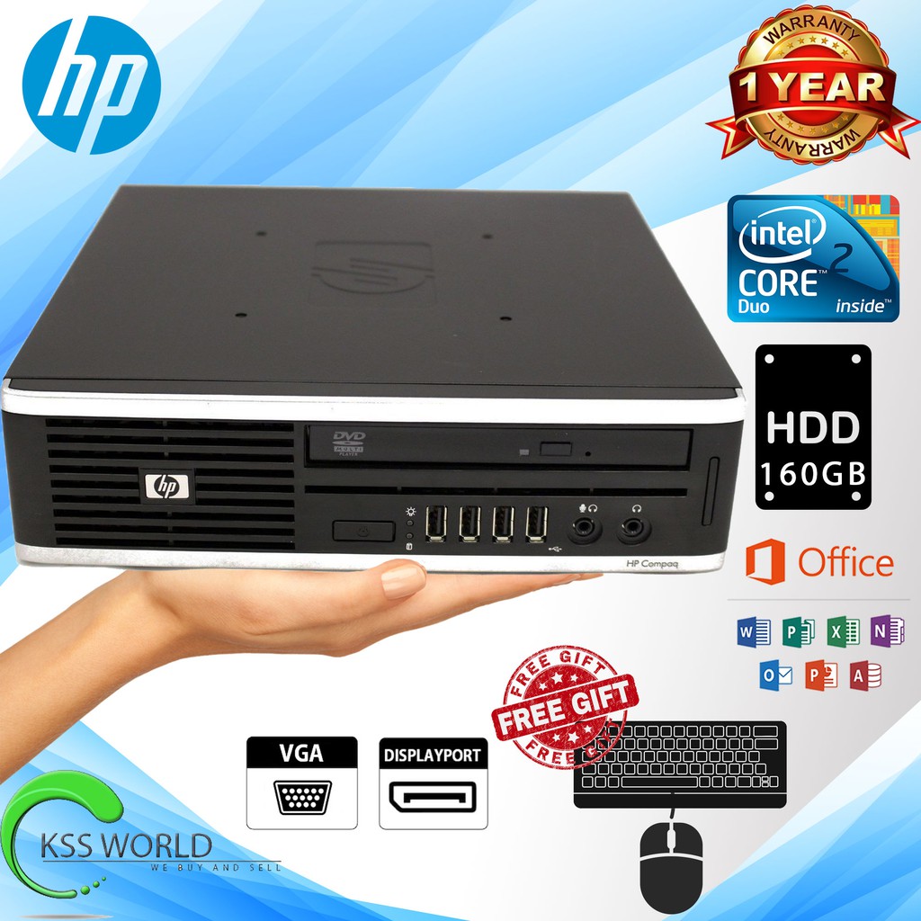 HP Compaq 8000 Elite Ultra Slim Desktop Intel Core 2 Duo - 4GB Ram - 160GB  HDD | Shopee Malaysia