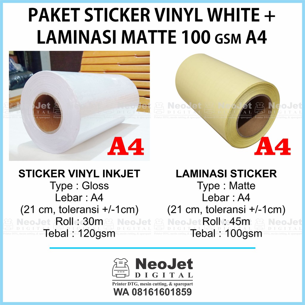 100 gsm A4 Mate Matte Matte Lamination Inkjet White Vinyl Sticker ...
