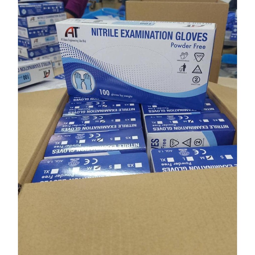 NITRILE EXAMINATION GLOVE POWDER FREE ( AT GLOVE ) Shopee Malaysia