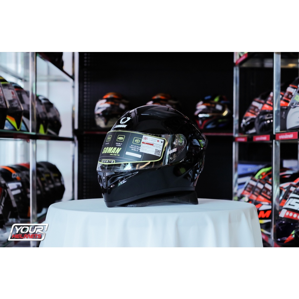 SOMAN HELMET Model SM960 SHINNING BLACK | Shopee Malaysia