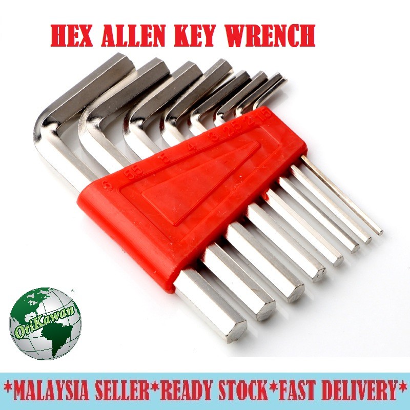 8pc Ball End Folding Allen Allan Key Wrench Set Metric 1.5-8mm Pocket Size Tool - onlinestore