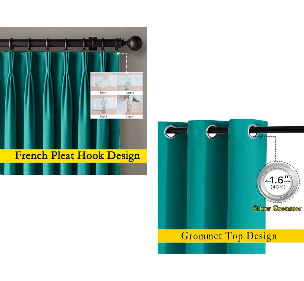 A8-HOOK Type Modern Langsir Curtain Semi Blackout Langsir Pintu Door ...