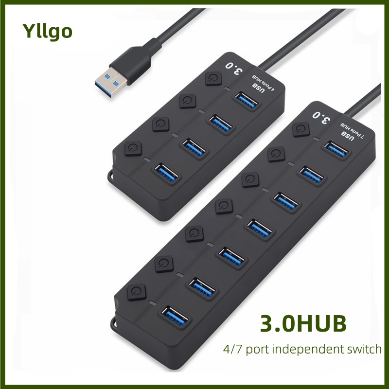 USB hub 3 expansion Cable Splitter port hub extender 4/7 port desktop ...