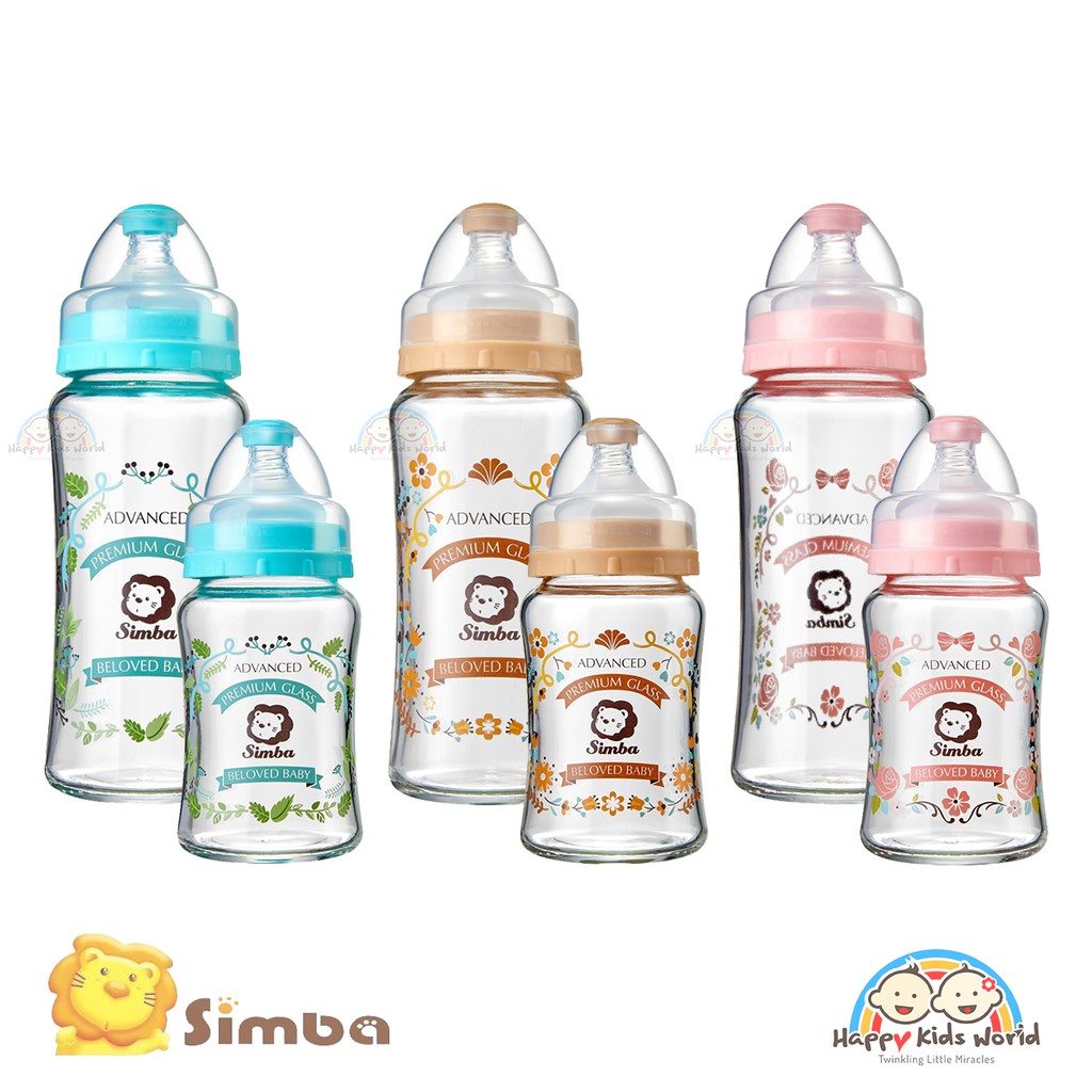 Simba Crystal Romance Wide Neck Glass Feeding Bottle | Shopee Malaysia
