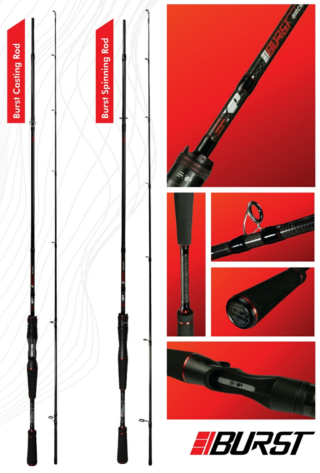 EXP burst rod carbon fiber 2pcs fushing rod medium light heavy bait ...