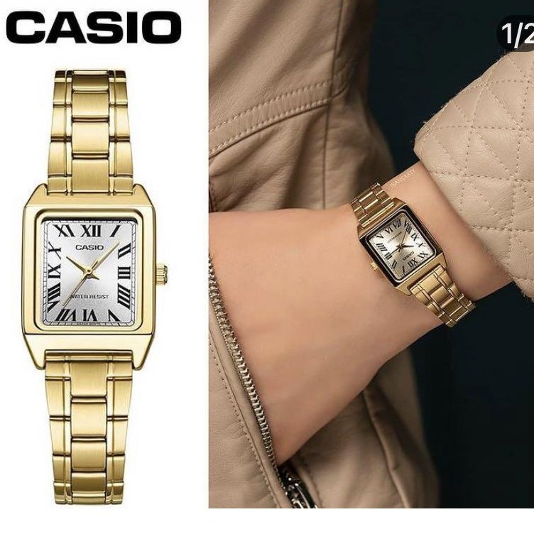 CASIO ORIGINAL GOLD STAINLESS STEEL FASHION ANALOG WATCH FOR WOMEN LTP