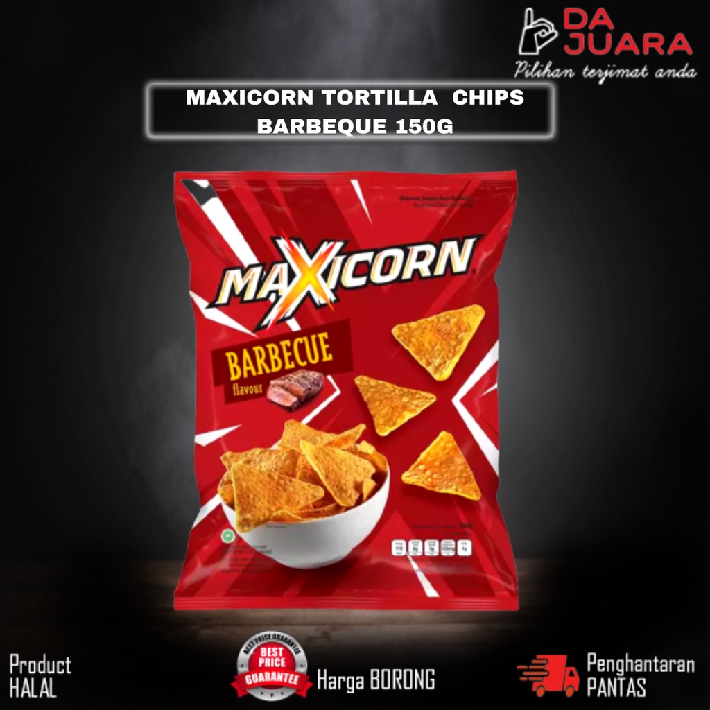 HALAL Maxicorn Tortilla Chips Nacho Cheese / Barbecue Flavour 150G