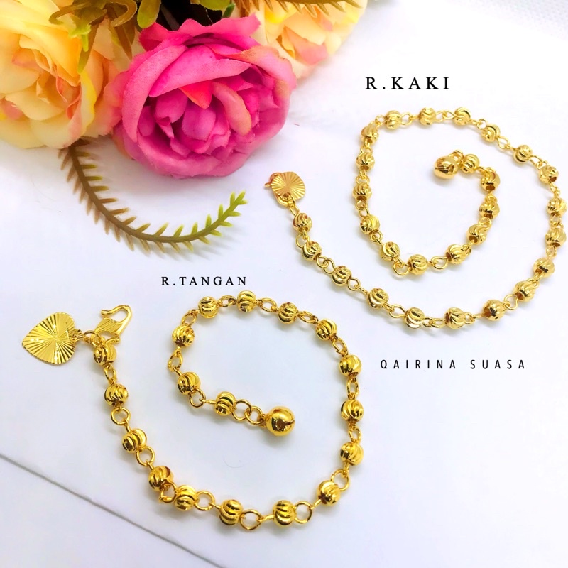 🔥hot Item🔥set Rantai Kaki Gelang Tangan Suasa Shopee Malaysia