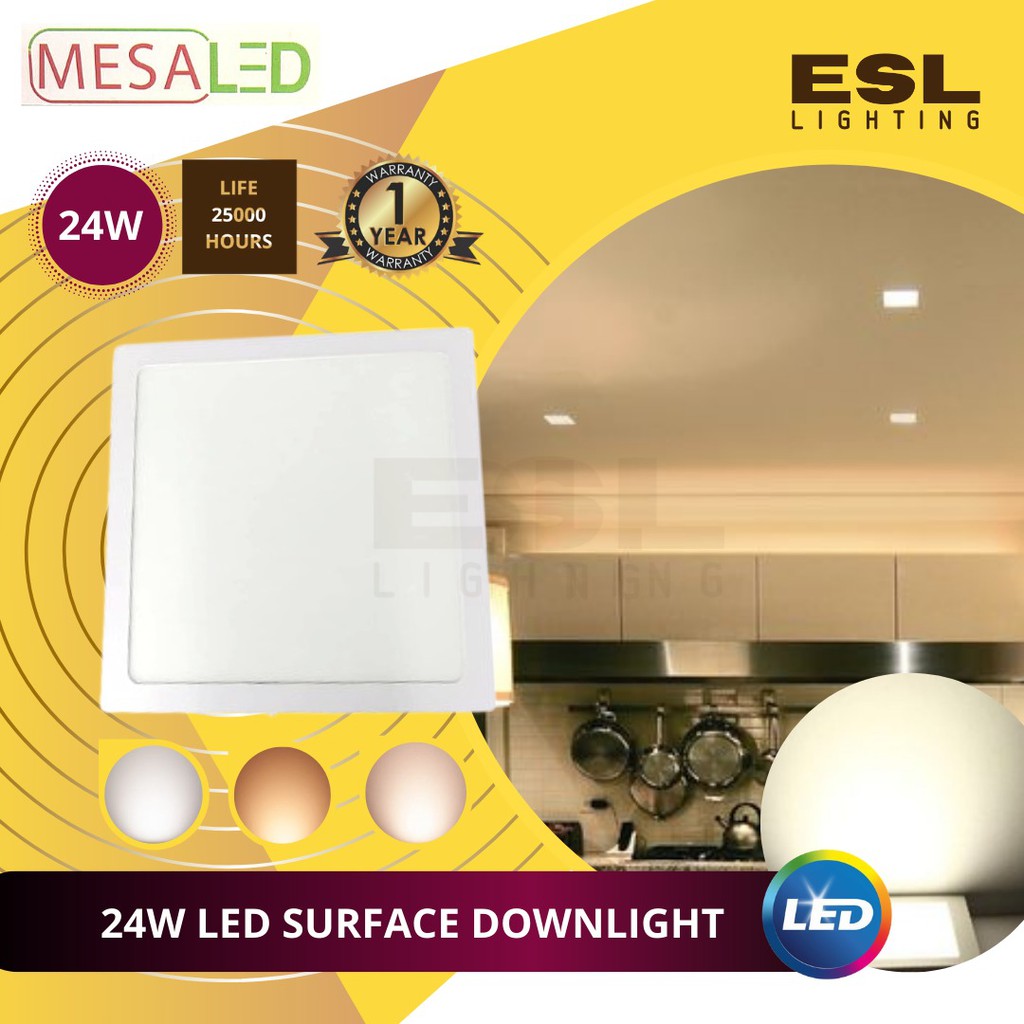 🔥HOT ITEM🔥 ESL Lighting / Light / 24WATT LED SURFACE DOWNLIGHT SQUARE ...