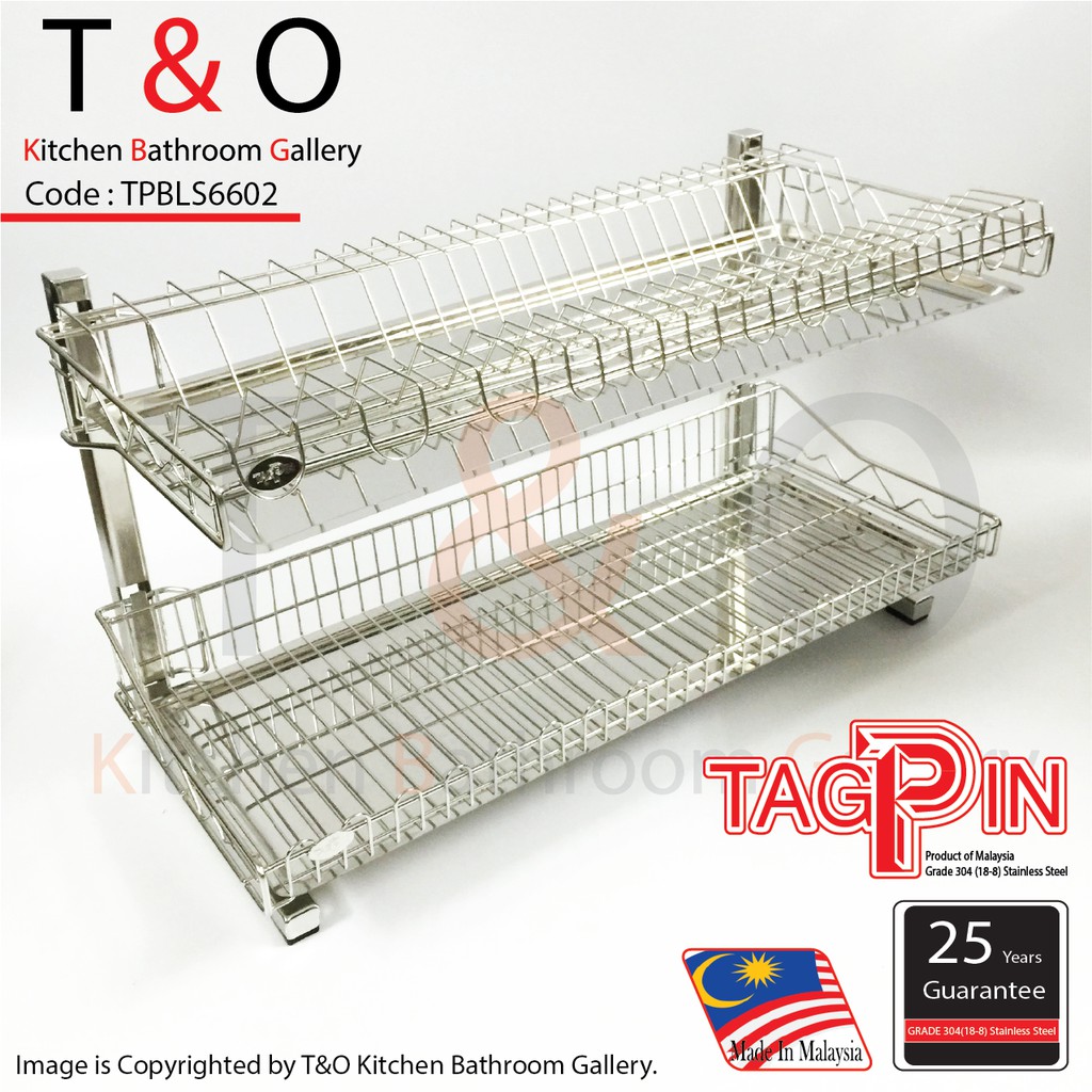 Tagpin - Stainless Steel 304 (18-8) D.I.Y. Two Tier Dish Rack (650mm ...