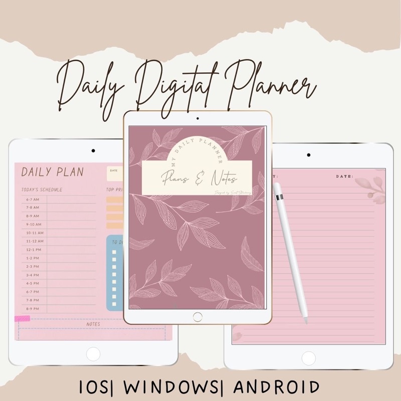 Daily digital Planner Template GoodNotes OneNotes Journal Student ...