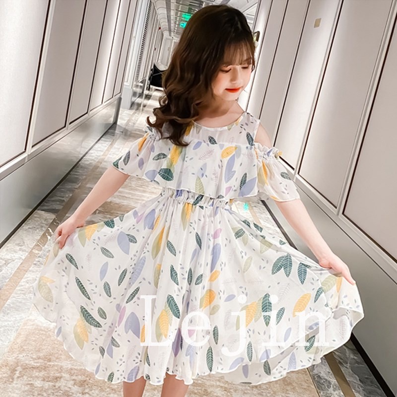 Gaun Budak Perempuan 4 13Y Baby Girl Dress Chiffon Princess Dress korean style fashion short sleeve Kids girl skirt baju Shopee Malaysia