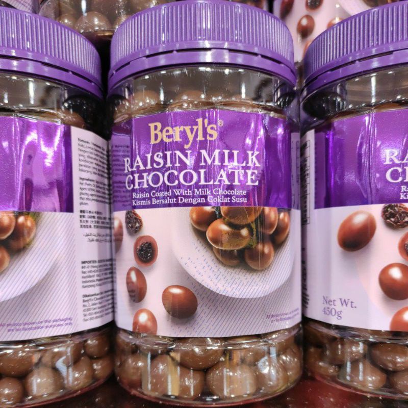 BERYL'S RAISIN COATED WITH MILK CHOCOLATE 450G | Shopee Malaysia