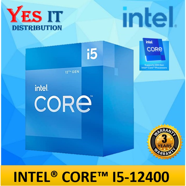 Intel Core i5-12400 Alder Lake Desktop Processors, 6 Cores,12 Threads, 7.5  MB Cache Memory, 4.40 GHz Max Turbo Frequency, Up to DDR5 4800, 128 GB Max  Memory