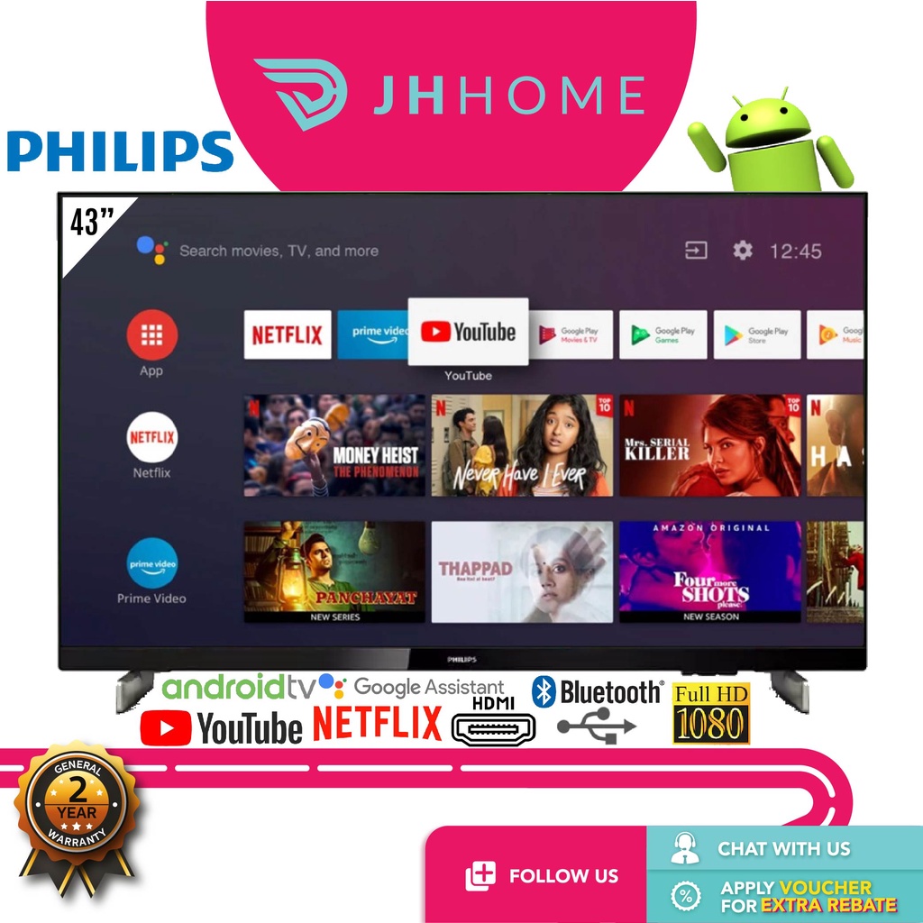 Philips 43 Inch Full HD Android Smart LED TV 43PFT6916 Youtube | Google ...