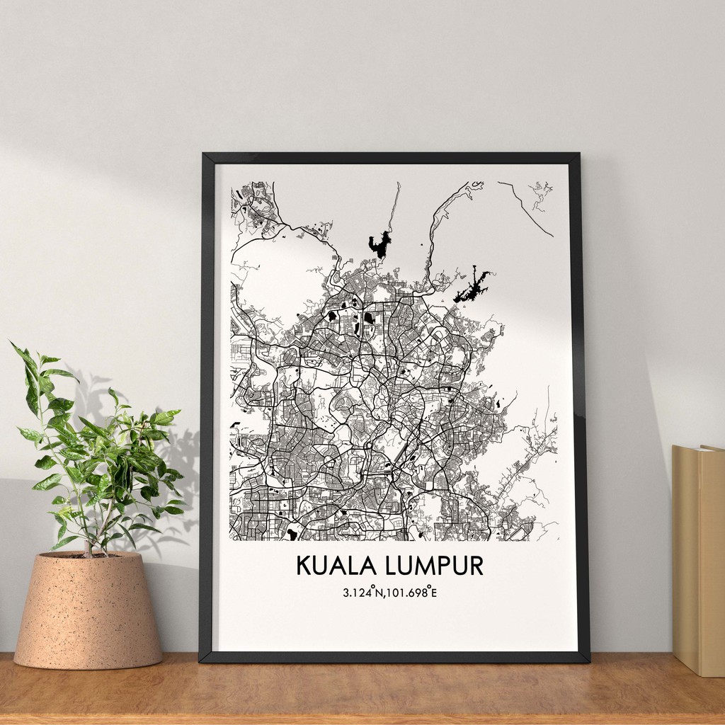 Rococo Frame | Kuala Lumpur, Brunei, Singapore | City Map Minimalist ...