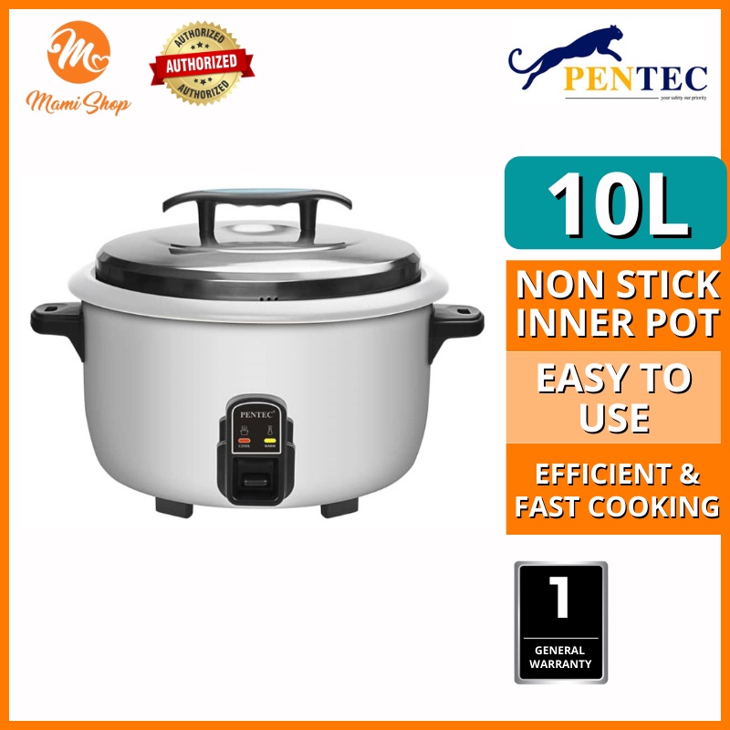 PENTEC Rice Cooker 10L TAC-715 | Non-stick Inner Pot | Periuk Nasi 10 ...