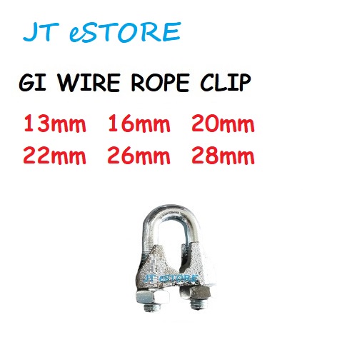 [ JT eSTORE] Galvanized (GI) Wire Rope Clip / Wire Rope Clamp (1/2