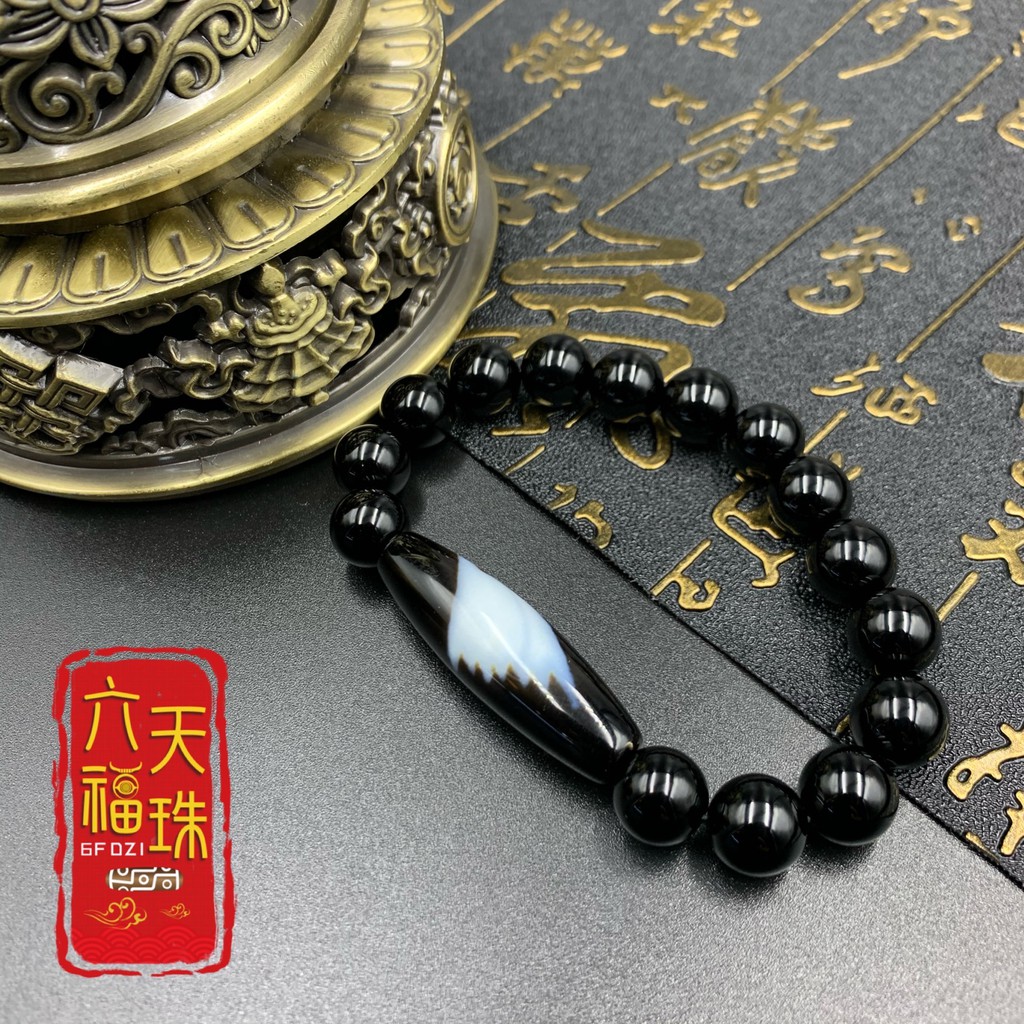 六福天珠6F Dzi 】神鹰新天珠（单颗新天珠/黑玛瑙手串） | Shopee Malaysia