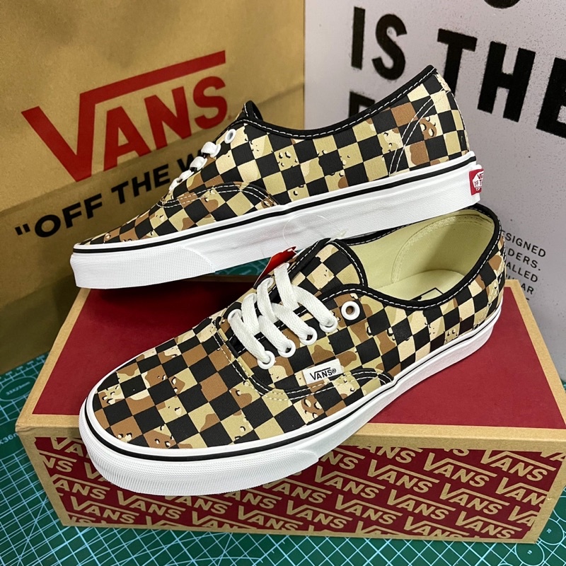 Camo and checkered vans best sale