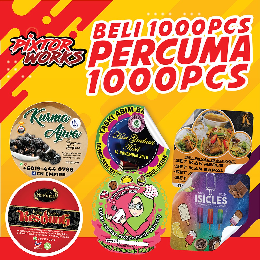 Sticker Label Percuma 1000pcs | Shopee Malaysia