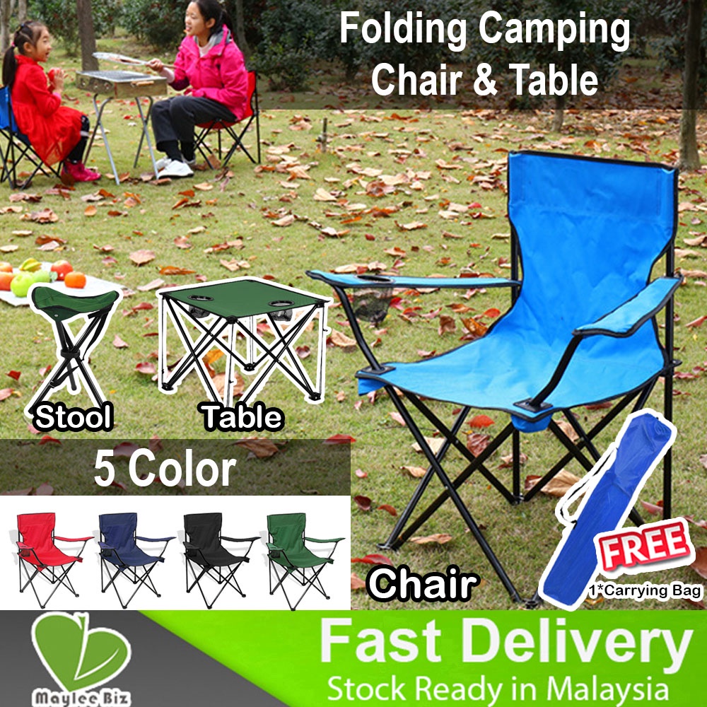 Outdoor Foldable Chair Folding Portable Backrest Fishing Armchair Home ...