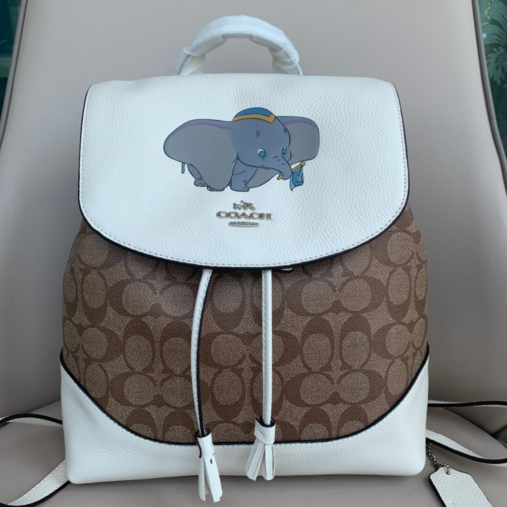 COACH x DISNEY Collaboration ELLE Backpack Signature Canvas Dumbo Outlet  91121