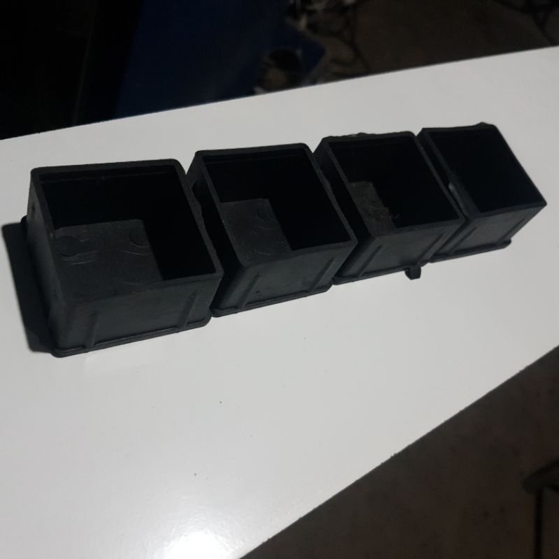 Combo of 4 square plastic buttons closed outside into various types of ...