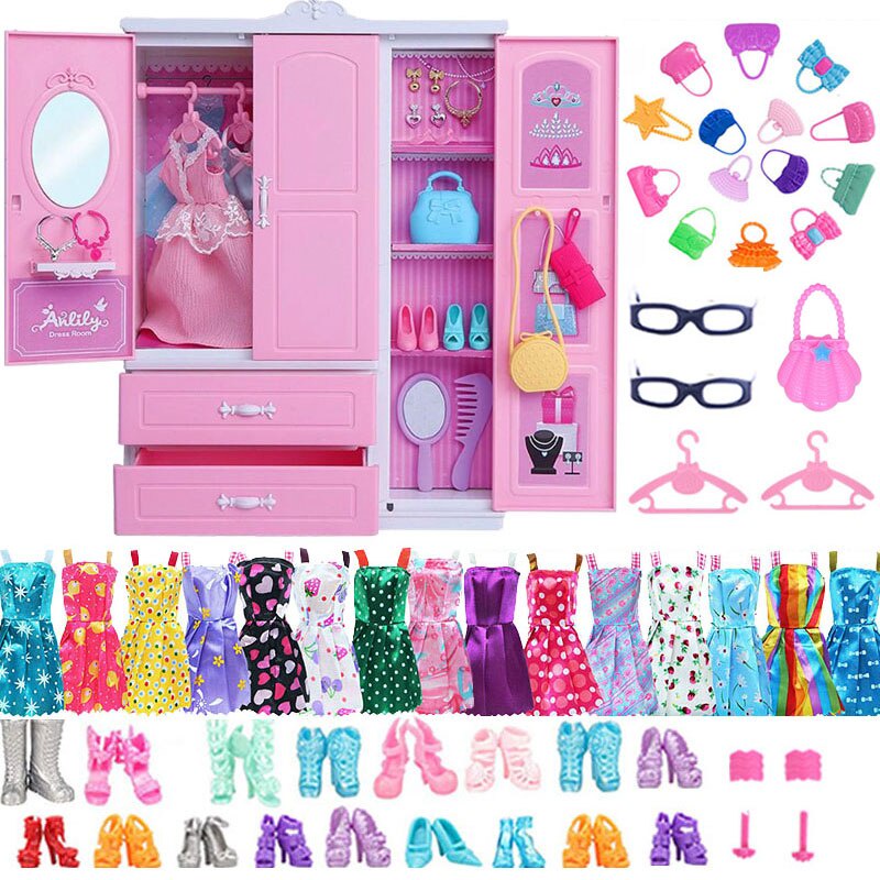 Barbie Dollhouse Wardrobe Dolls, Dollhouse Accessories