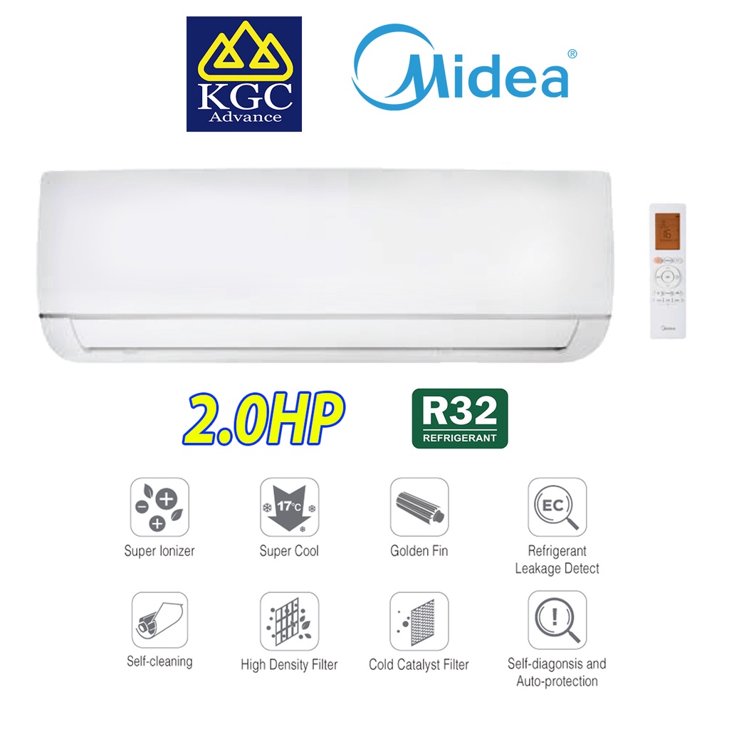 MIDEA 2.0HP R32 Non Inverter Fairy Series Air Conditioner MSMF-19CRN8 ...