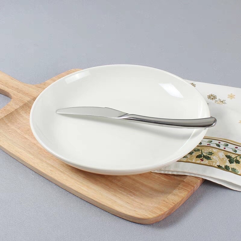 Quality Ceramic White Tableware Flat Plate / Rim Plate / Dessert Plate ...