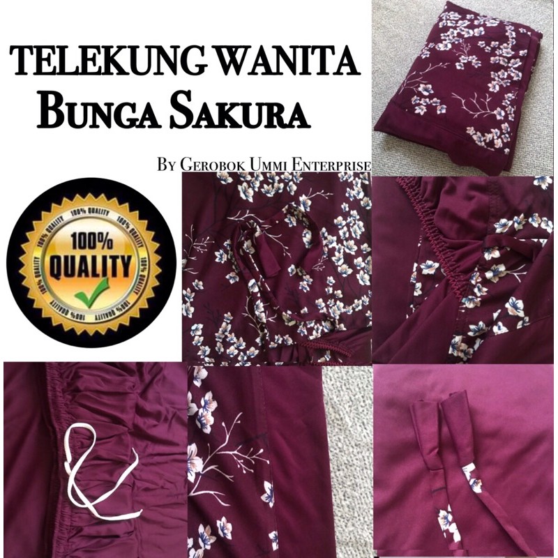 Telekung Premium Wanita Dewasa Kain Sembahyang Kain Selesa Lycra