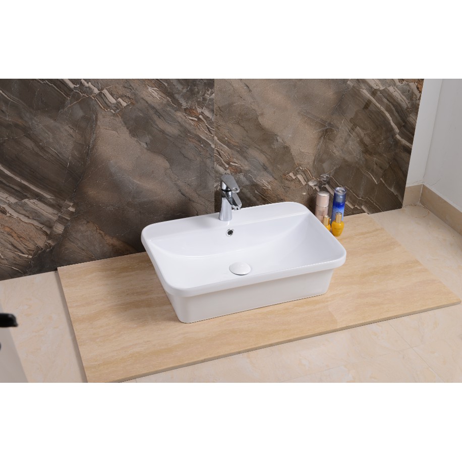 现货 Bathroom Basin Table Top Or Wall Hung Wash Basin Sinki Bilik Air 洗脸盆 Ceramic Basin 7266