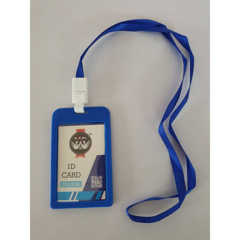 ID Card Badge Plastic Holder with Nylon Lanyard Clip / ID Card Plastic