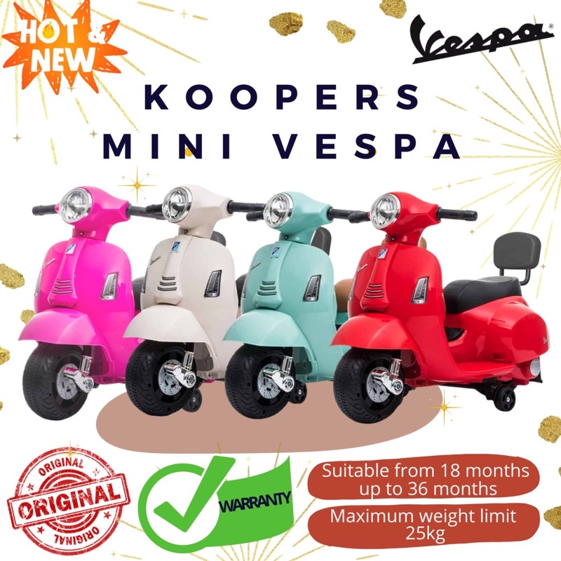 ORIGINAL Koopers Mini Vespa 6V Electric RideOn (With Warranty