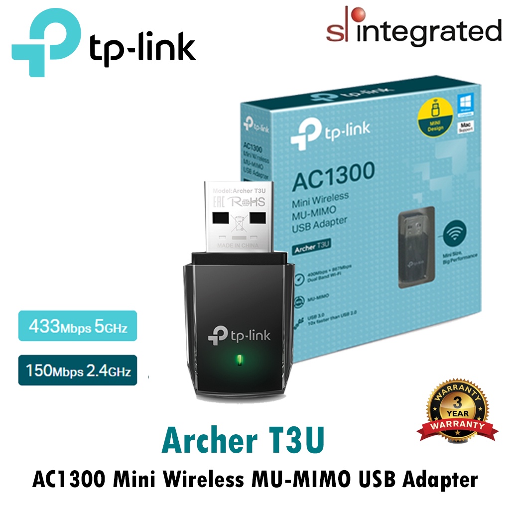 TP LINK Archer T3U AC1300 Mini Wireless MU-MIMO USB WiFi Adapter Dual ...