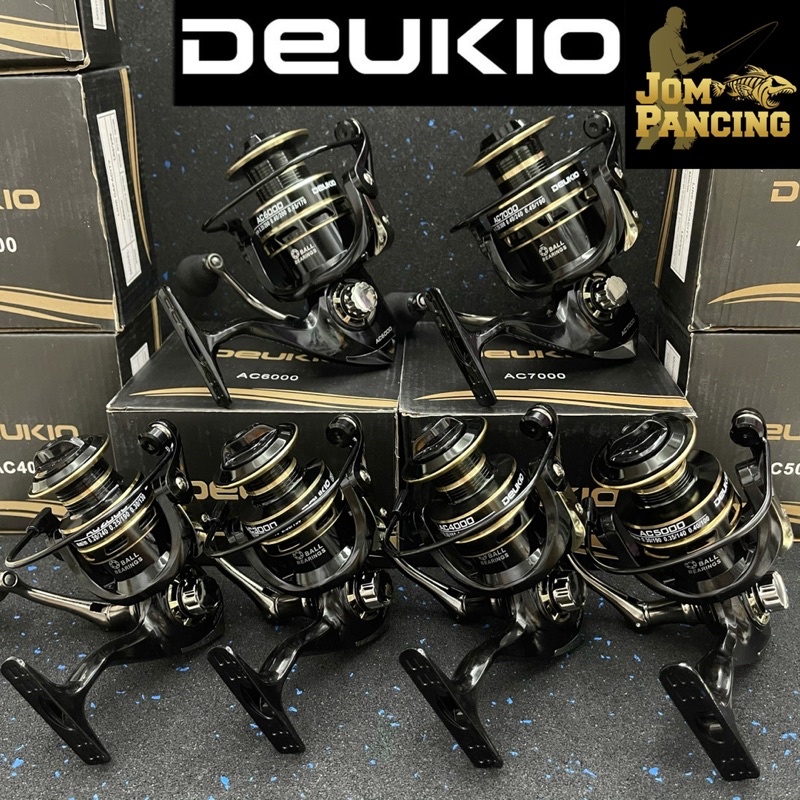 KFT DEUKIO AC AR Spinning Reel Fishing Reel Mesin Pancing Mancing Reel The  Best Spinning Reel Metal SIze 2000-7000 AC Model AC2000