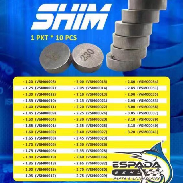 RS150 valve shim for size 1.202.15 ESPADA Shopee Malaysia