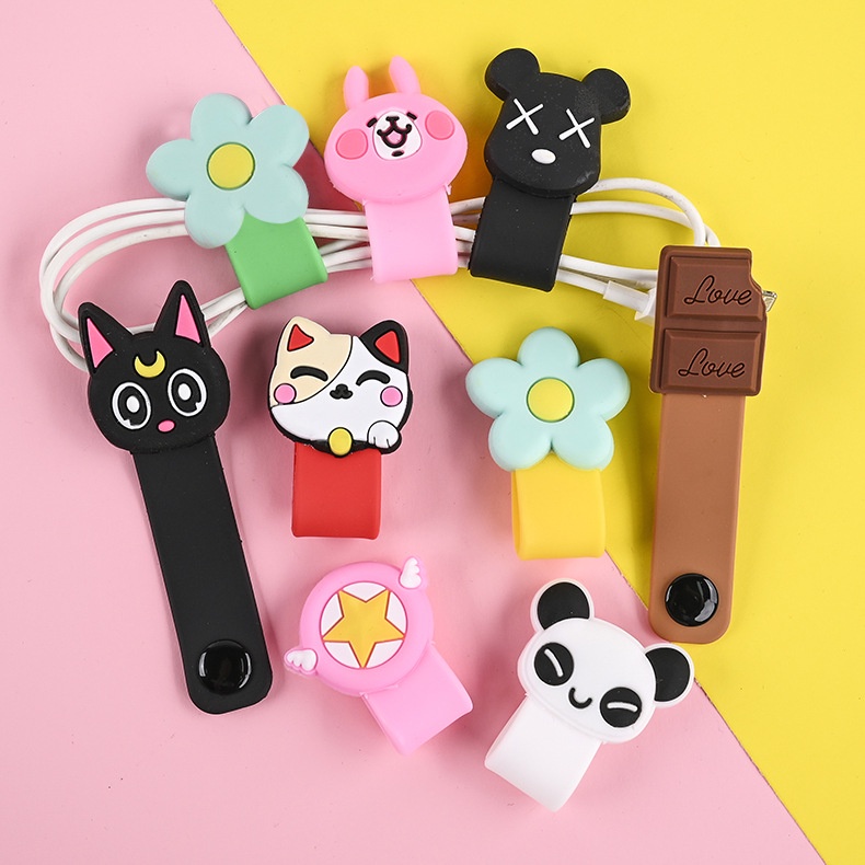 HEALTHFUL Cute Silicone Cable Winder Earphone Wire Cord Organizer Wrap ...
