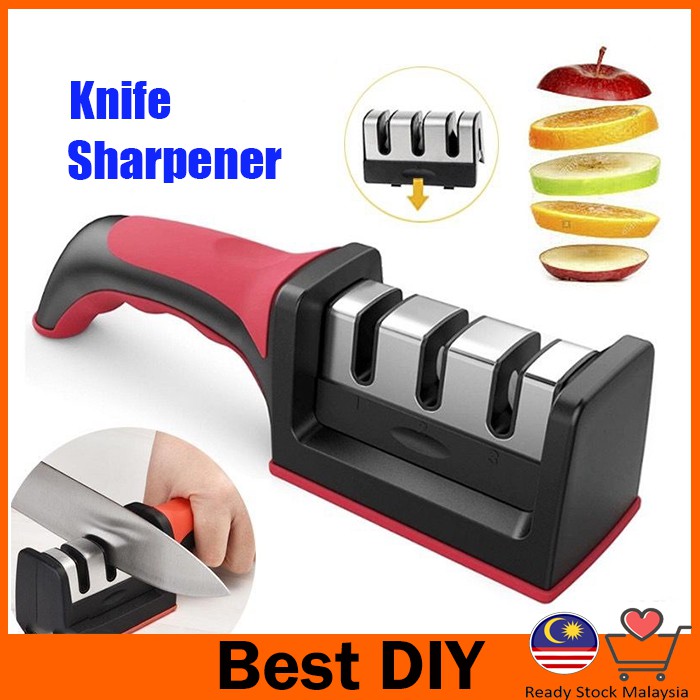 3 Stage Knife Sharpener Pengasah Pisau AntiSlip Base Residential