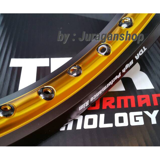 Tdr rims Box w shape front and rear 140 160 ring 17 Black/Gold original ...
