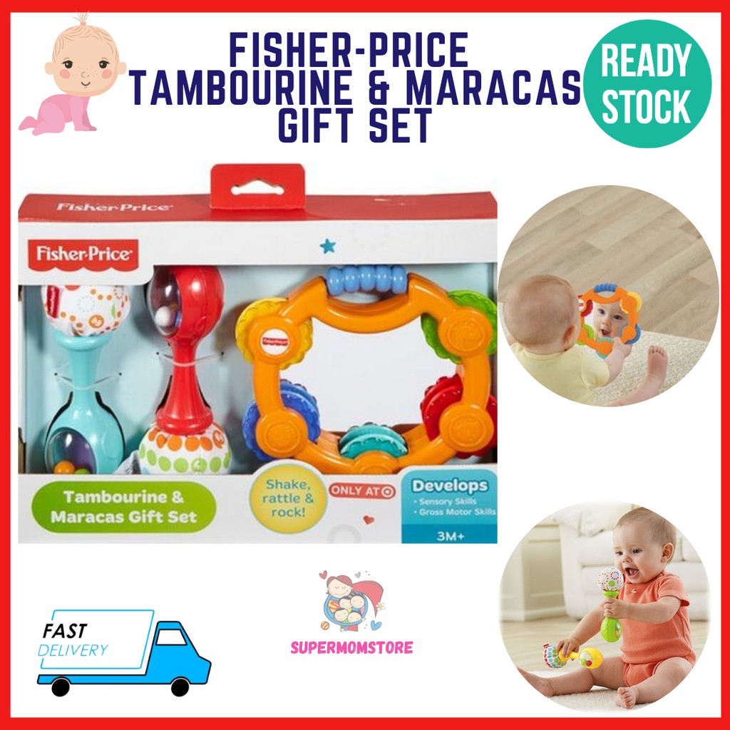 FisherPrice Tambourine & Maracas Gift Set (Baby Musical Toys) Shopee
