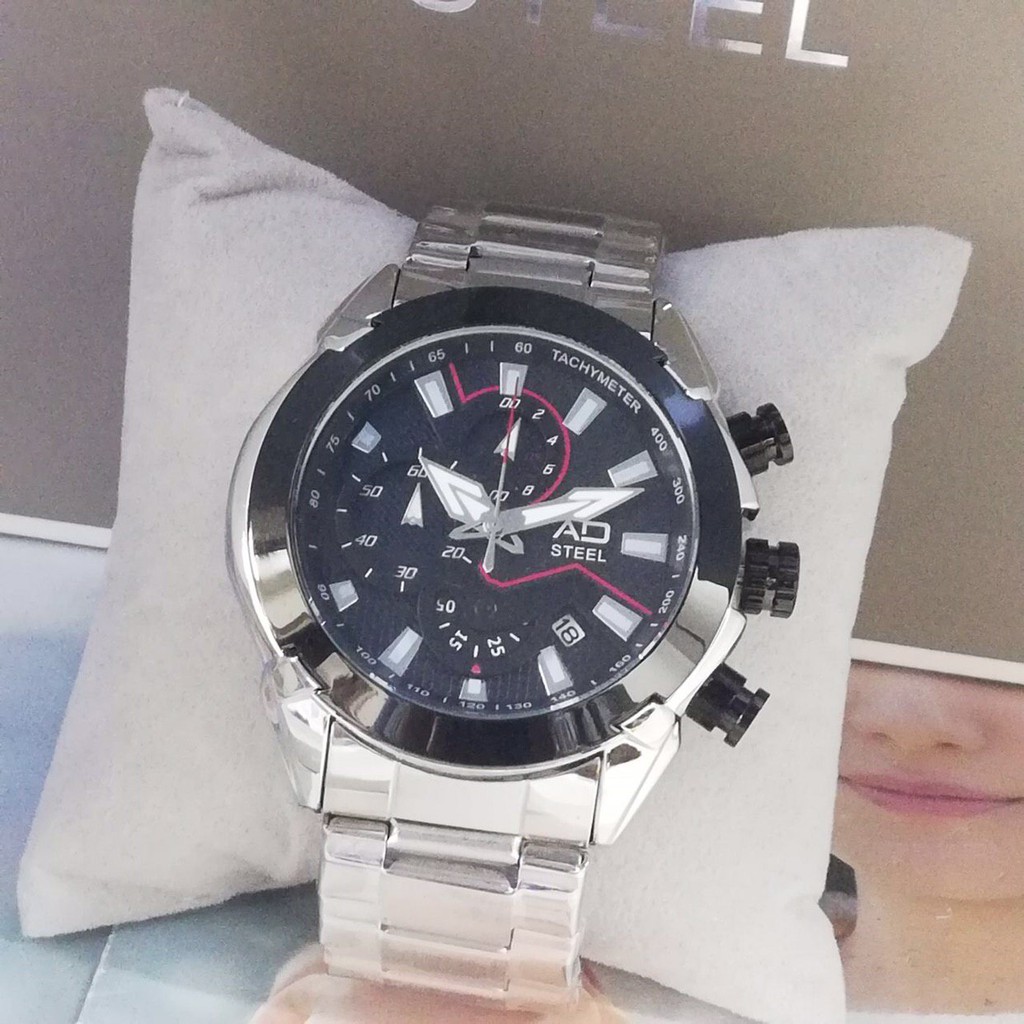 AD STEEL Stainless Steel Exclusive Watch high class Fashion Design Men Chronograph Watches JAM TANGAN smart watch Shopee Malaysia
