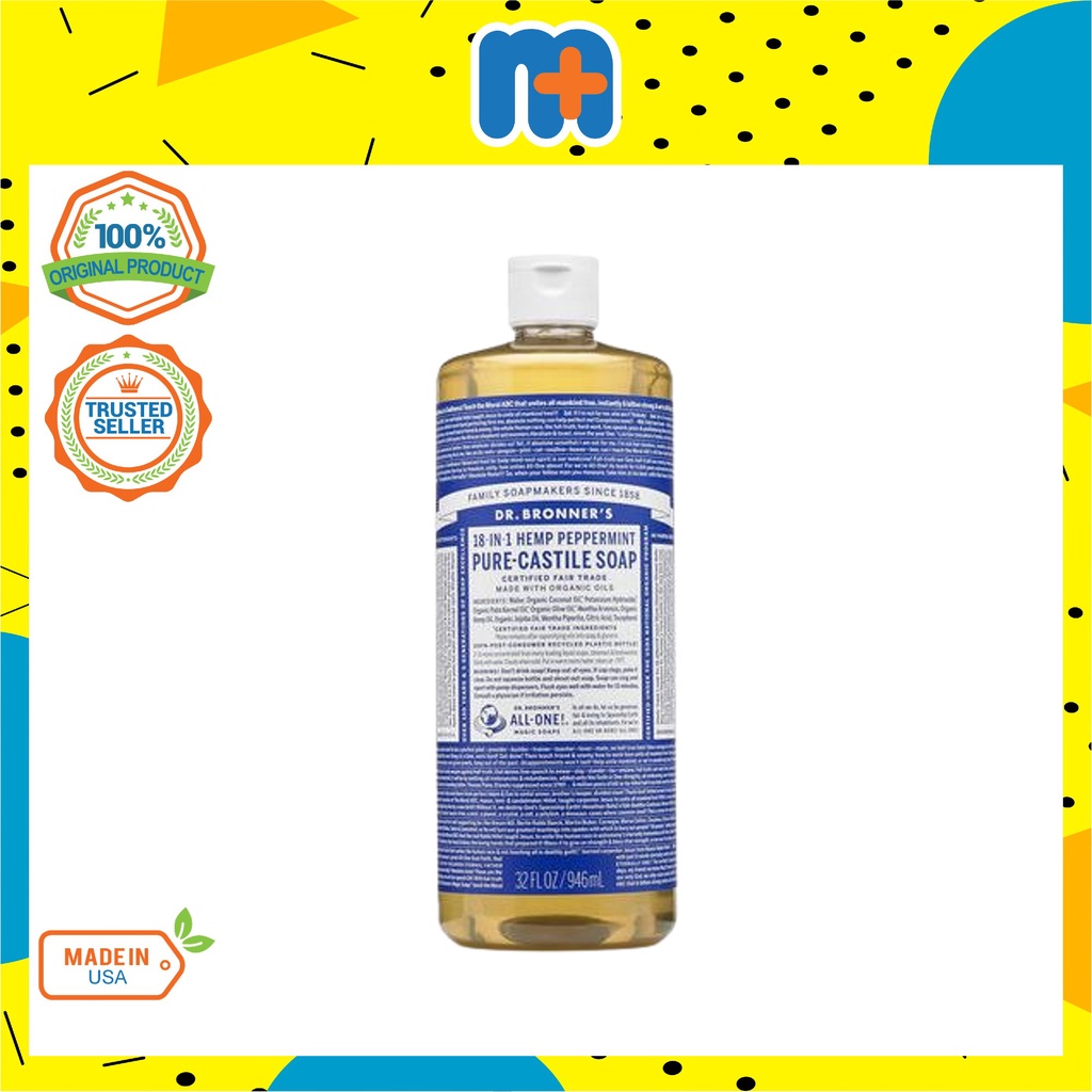 [MPLUS] DR. BRONNER'S Peppermint Pure Castile Liquid Soap 32OZ