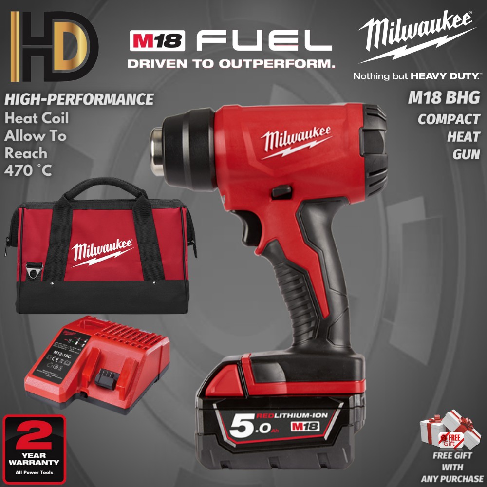 Milwaukee M18 BHG Heat Gun / High Performance Heat Gun / Most