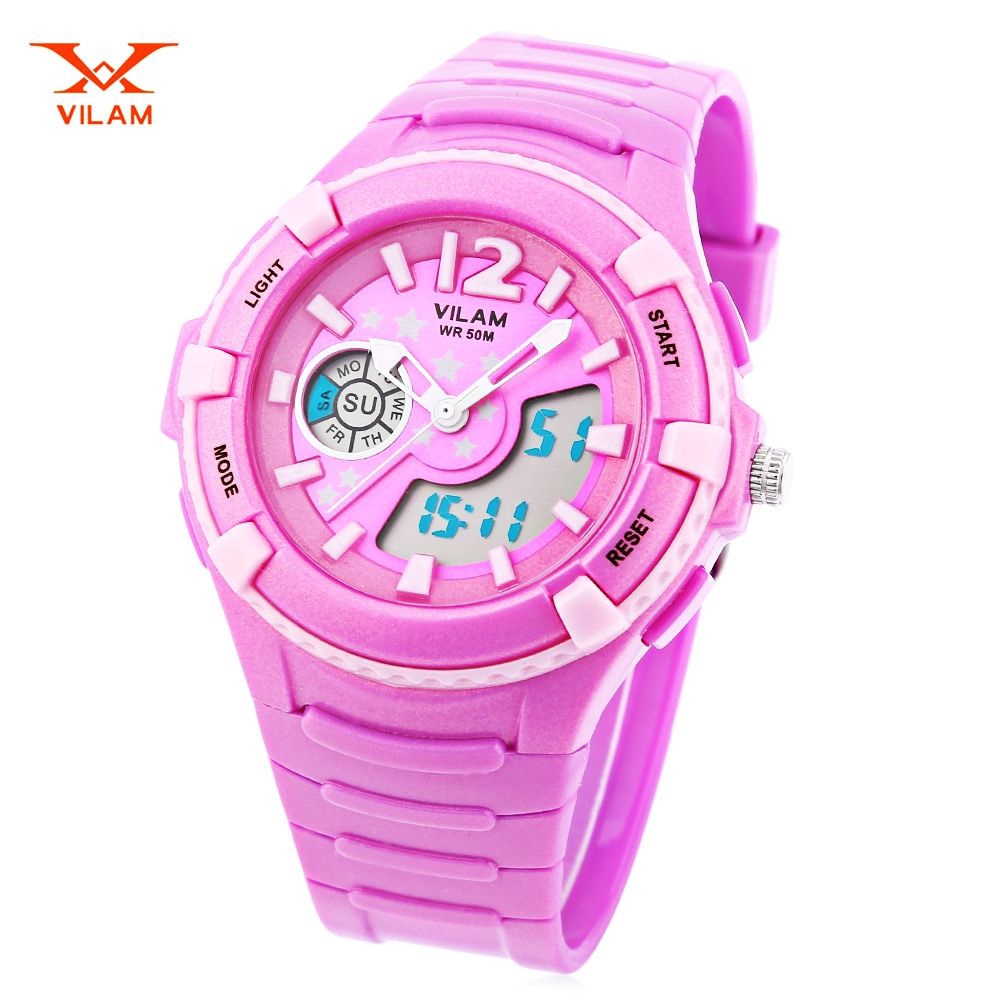 VILAM 14003S DUAL MOVT DIGITAL QUARTZ SPORTS WRISTWATCH (PURPLE ...